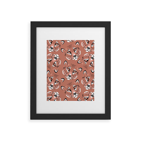 Avenie Cheetah Winter Collection V Framed Art Print