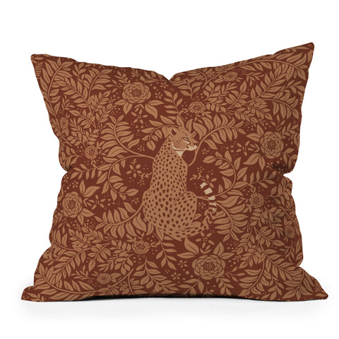 Avenie Cheetah Winter Collection VIII Outdoor Throw Pillow
