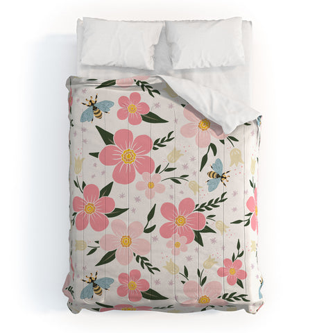 Avenie Cherry Blossom Spring Garden Comforter