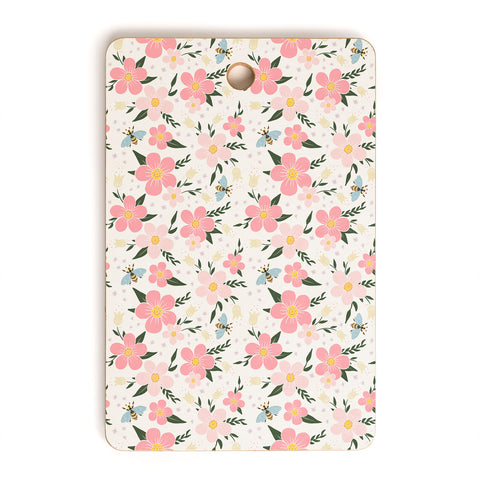 Avenie Cherry Blossom Spring Garden Cutting Board Rectangle
