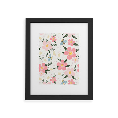 Avenie Cherry Blossom Spring Garden Framed Art Print