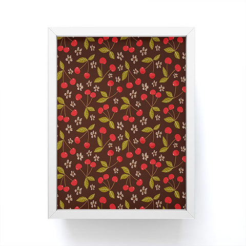 Avenie Cherry Pattern Framed Mini Art Print