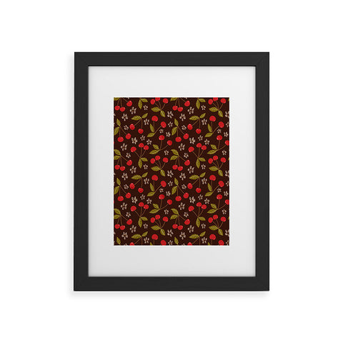 Avenie Cherry Pattern Framed Art Print