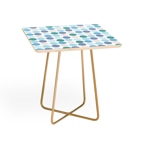 Avenie Circle Mosaic Blue and Teal Side Table