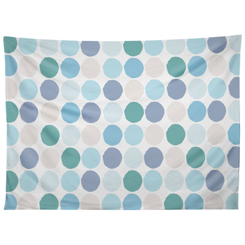 Avenie Circle Mosaic Blue and Teal Tapestry