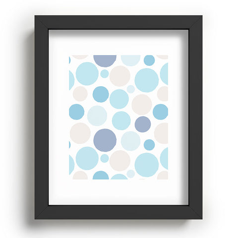Avenie Circle Pattern Blue and Grey Recessed Framing Rectangle