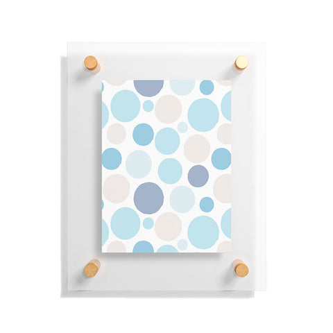 Avenie Circle Pattern Blue and Grey Floating Acrylic Print