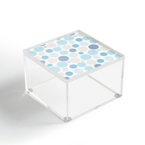 Avenie Circle Pattern Blue and Grey Acrylic Box