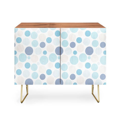 Avenie Circle Pattern Blue and Grey Credenza