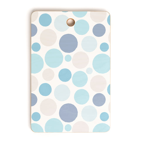 Avenie Circle Pattern Blue and Grey Cutting Board Rectangle
