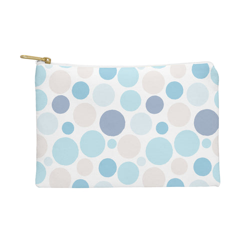 Avenie Circle Pattern Blue and Grey Pouch