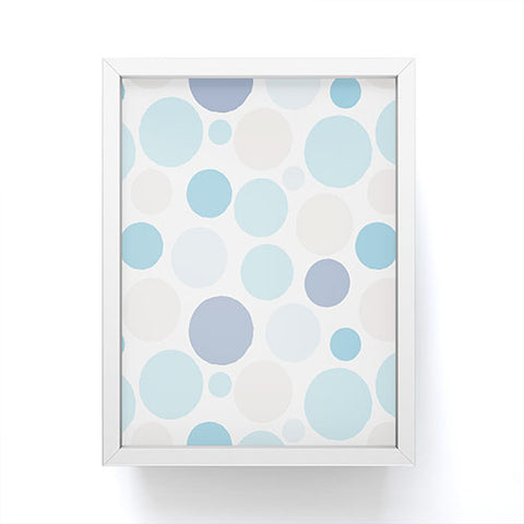 Avenie Circle Pattern Blue and Grey Framed Mini Art Print