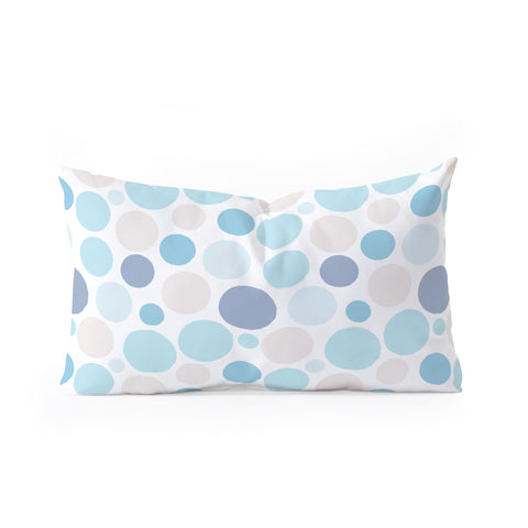 Avenie Circle Pattern Blue and Grey Oblong Throw Pillow