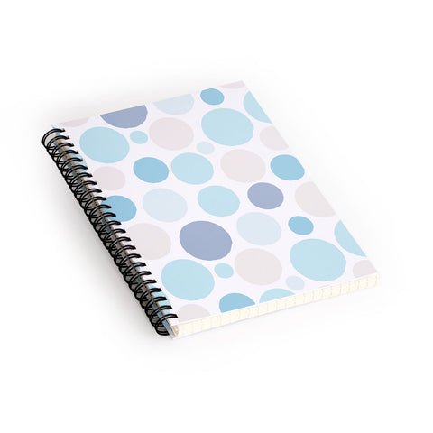 Avenie Circle Pattern Blue and Grey Spiral Notebook