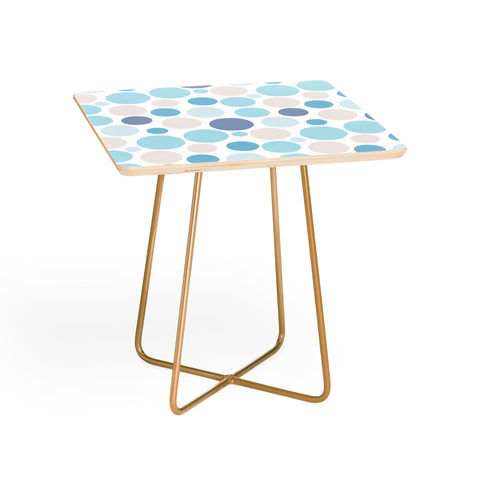 Avenie Circle Pattern Blue and Grey Side Table