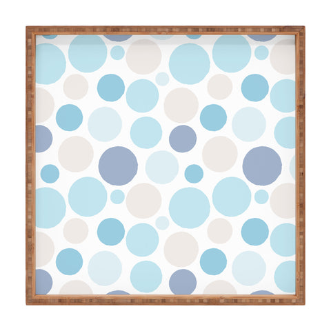 Avenie Circle Pattern Blue and Grey Square Tray