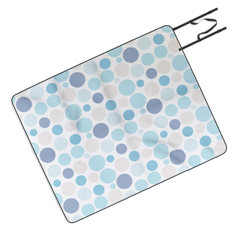 Avenie Circle Pattern Blue and Grey Picnic Blanket