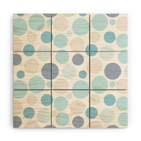 Avenie Circle Pattern Blue and Grey Wood Wall Mural