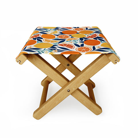 Avenie Citrus Fruits Blue Folding Stool