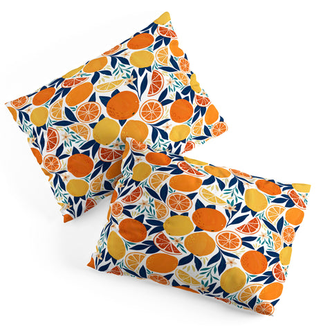Avenie Citrus Fruits Blue Pillow Shams