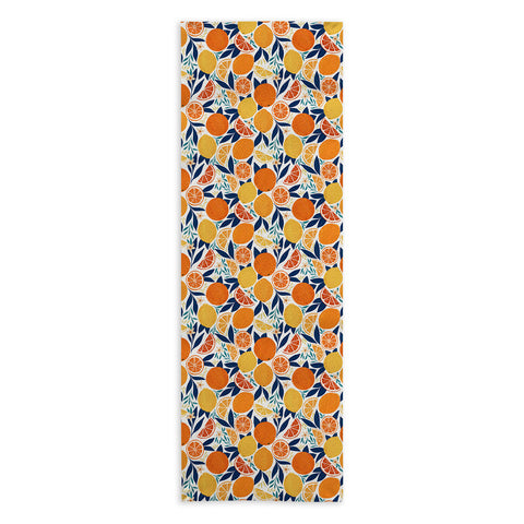 Avenie Citrus Fruits Blue Yoga Towel