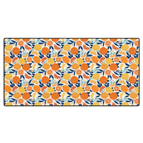 Avenie Citrus Fruits Blue Desk Mat