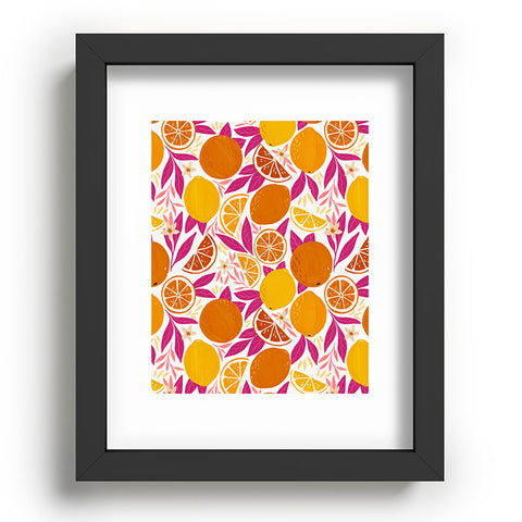 Avenie Citrus Fruits Pink Lemonade Recessed Framing Rectangle
