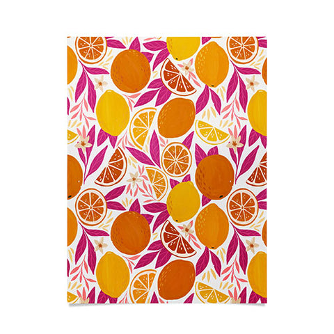 Avenie Citrus Fruits Pink Lemonade Poster