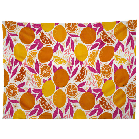 Avenie Citrus Fruits Pink Lemonade Tapestry