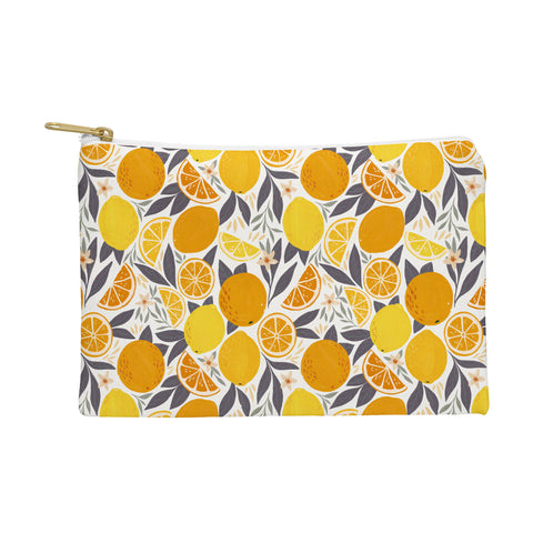 Avenie Citrus Fruits Yellow and Grey Pouch