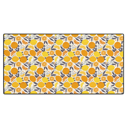 Avenie Citrus Fruits Yellow and Grey Desk Mat