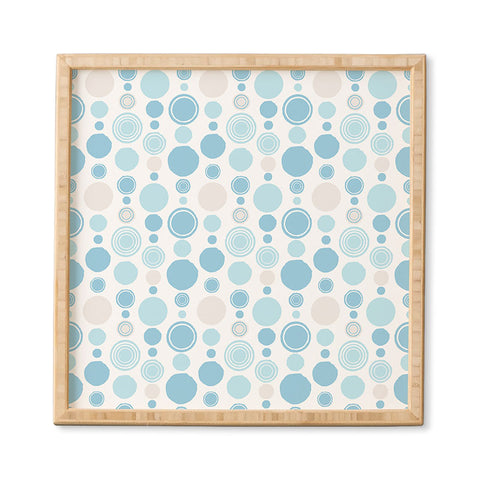 Avenie Concentric Circle Pattern Blue Framed Wall Art