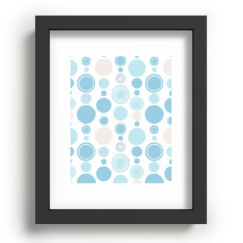 Avenie Concentric Circle Pattern Blue Recessed Framing Rectangle