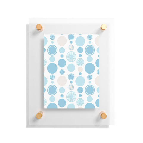 Avenie Concentric Circle Pattern Blue Floating Acrylic Print
