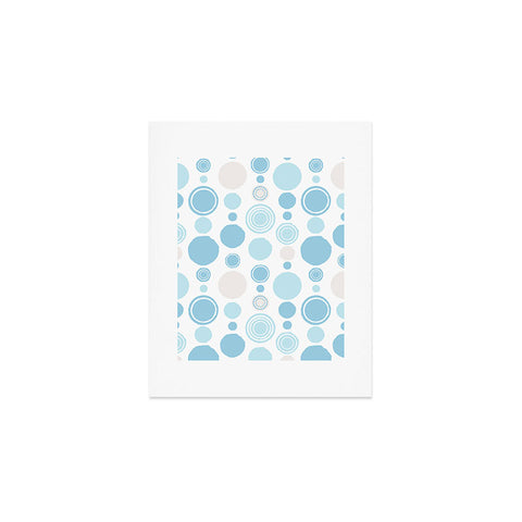 Avenie Concentric Circle Pattern Blue Art Print
