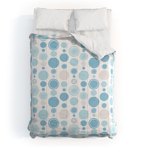 Avenie Concentric Circle Pattern Blue Comforter