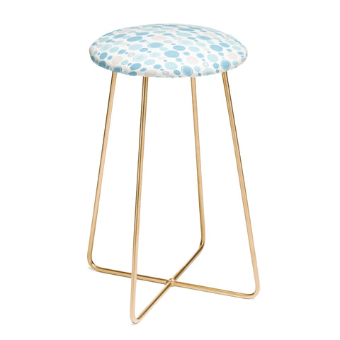 Avenie Concentric Circle Pattern Blue Counter Stool