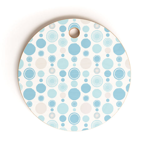 Avenie Concentric Circle Pattern Blue Cutting Board Round