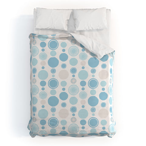 Avenie Concentric Circle Pattern Blue Duvet Cover