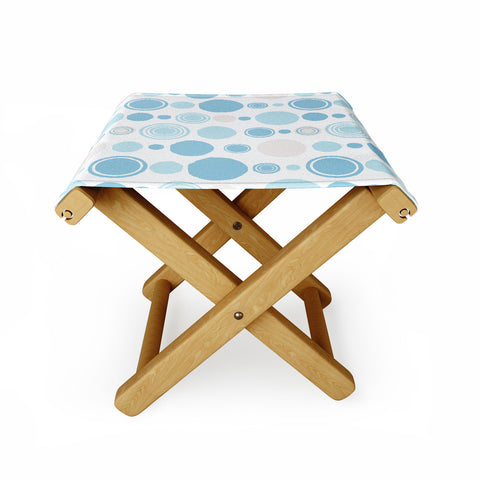 Avenie Concentric Circle Pattern Blue Folding Stool