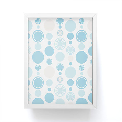 Avenie Concentric Circle Pattern Blue Framed Mini Art Print