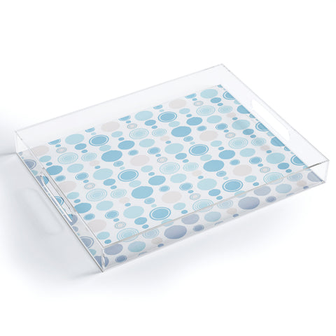 Avenie Concentric Circle Pattern Blue Acrylic Tray
