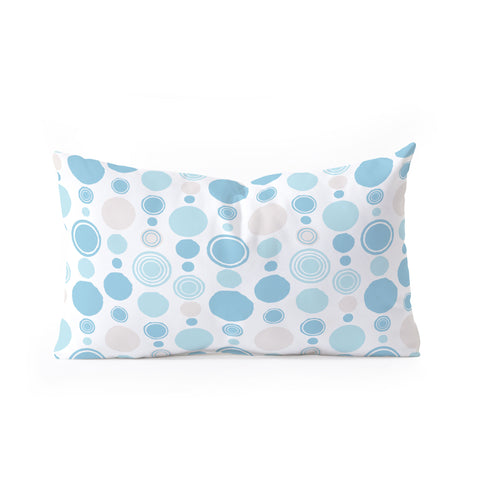 Avenie Concentric Circle Pattern Blue Oblong Throw Pillow