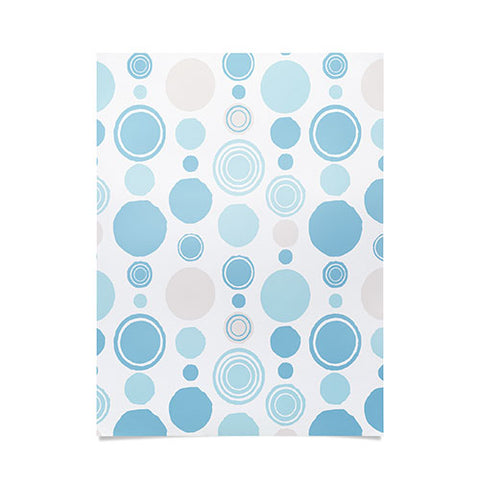 Avenie Concentric Circle Pattern Blue Poster