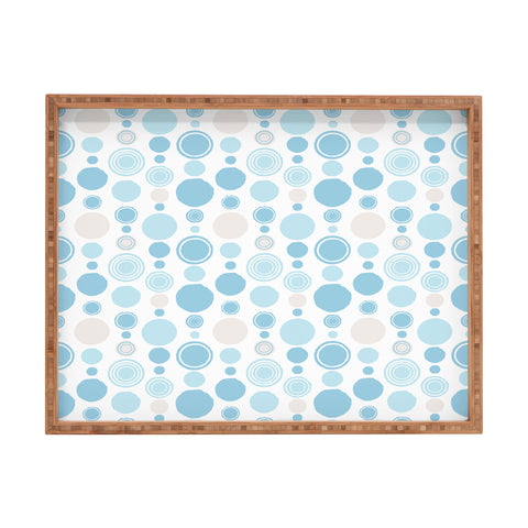Avenie Concentric Circle Pattern Blue Rectangular Tray