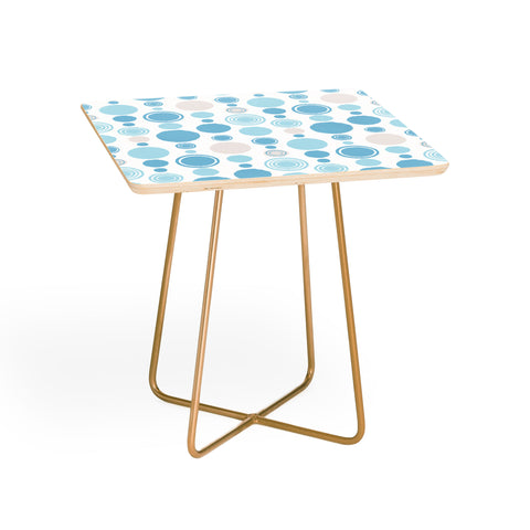 Avenie Concentric Circle Pattern Blue Side Table