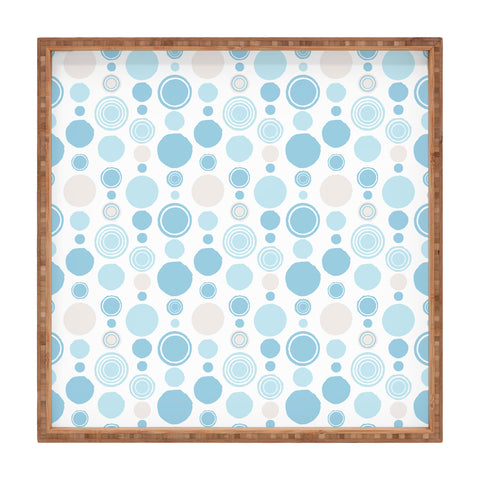 Avenie Concentric Circle Pattern Blue Square Tray
