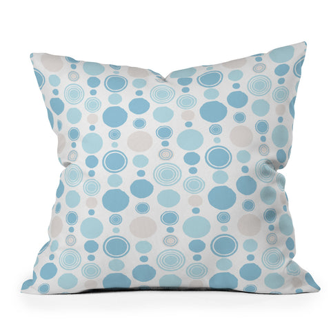 Avenie Concentric Circle Pattern Blue Throw Pillow