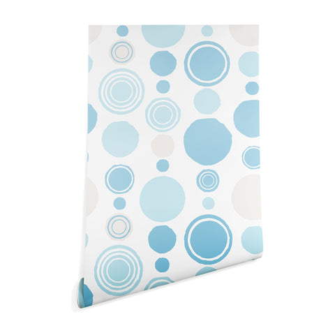 Avenie Concentric Circle Pattern Blue Wallpaper
