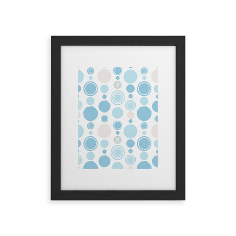 Avenie Concentric Circle Pattern Blue Framed Art Print